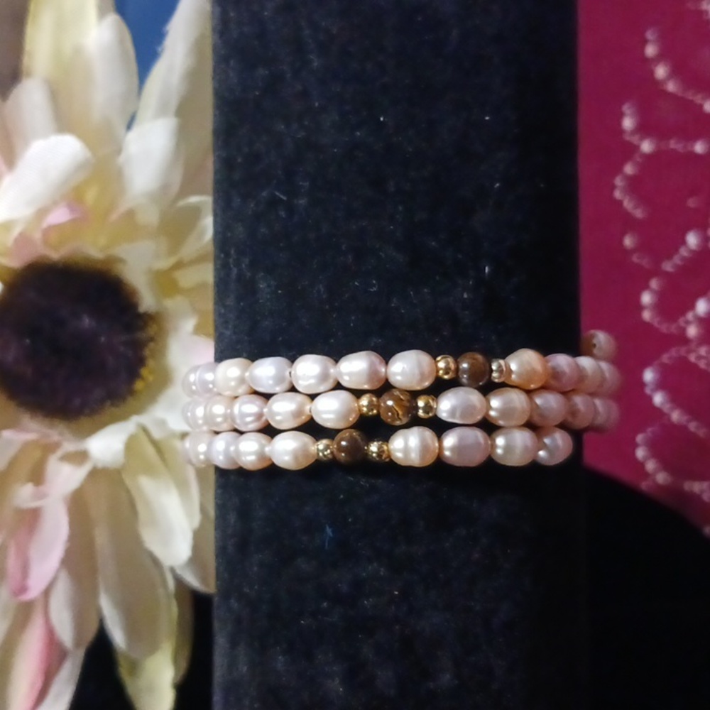 Champaign Pearl Wrap Braclet
